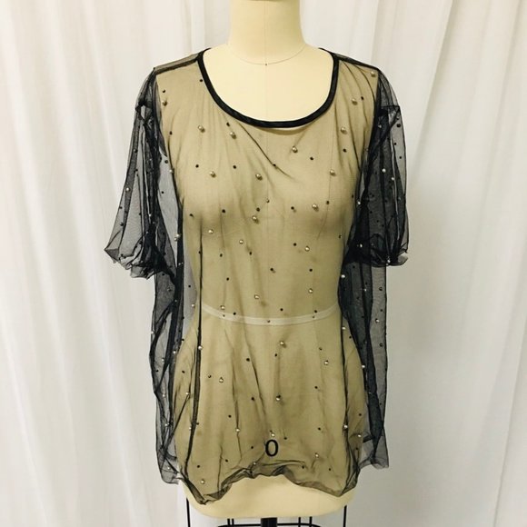 Forever 21 Tops - Plus Size Forever 21 Black Sheer Beaded Top